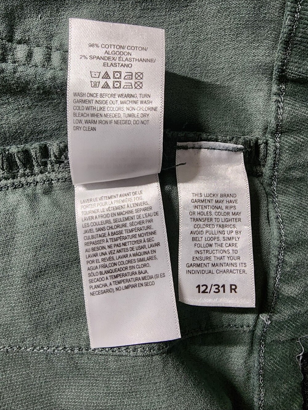 Lucky Brand Stevie High Rise Flare Corduroy Pants Size 12/31 R - Picture 13 of 14